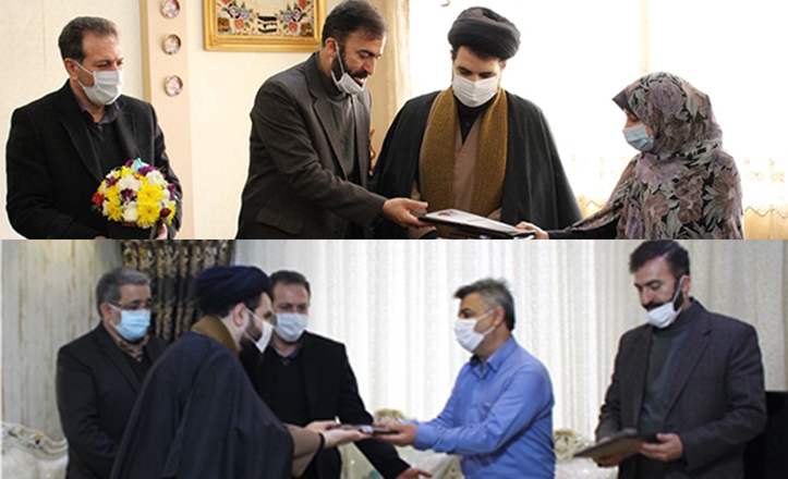 دیدار با دو خانواده شهید و ایثارگر مرکز آموزشی درمانی فاطمیه